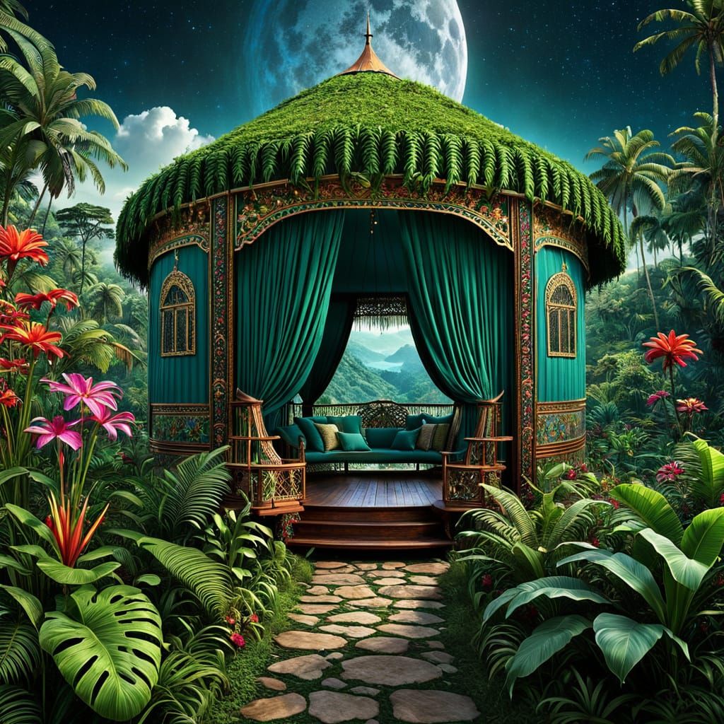 Luxurious Yurt in Bejeweled Tropical Rainforest