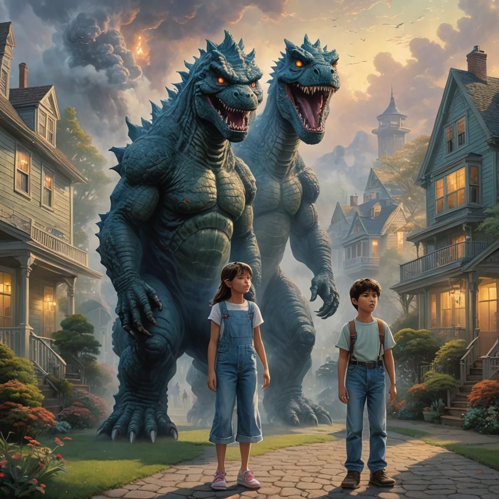 Hansel and Gretel meet the Godzilla Twins! - AI Generated Artwork ...