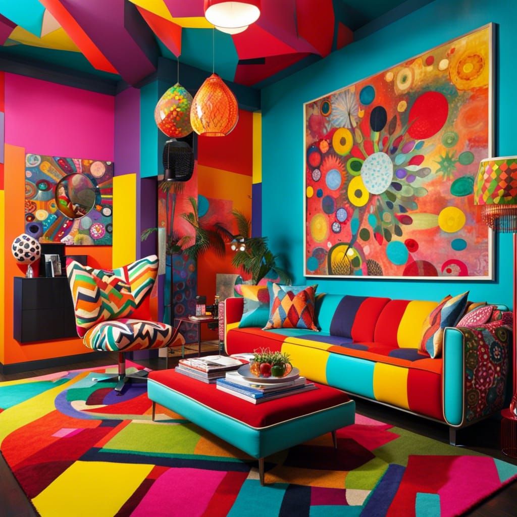 Pop Art is a provocative and daring, strong and colorful interior design style, dizzying colors and lots ...  by @Erika Szabó