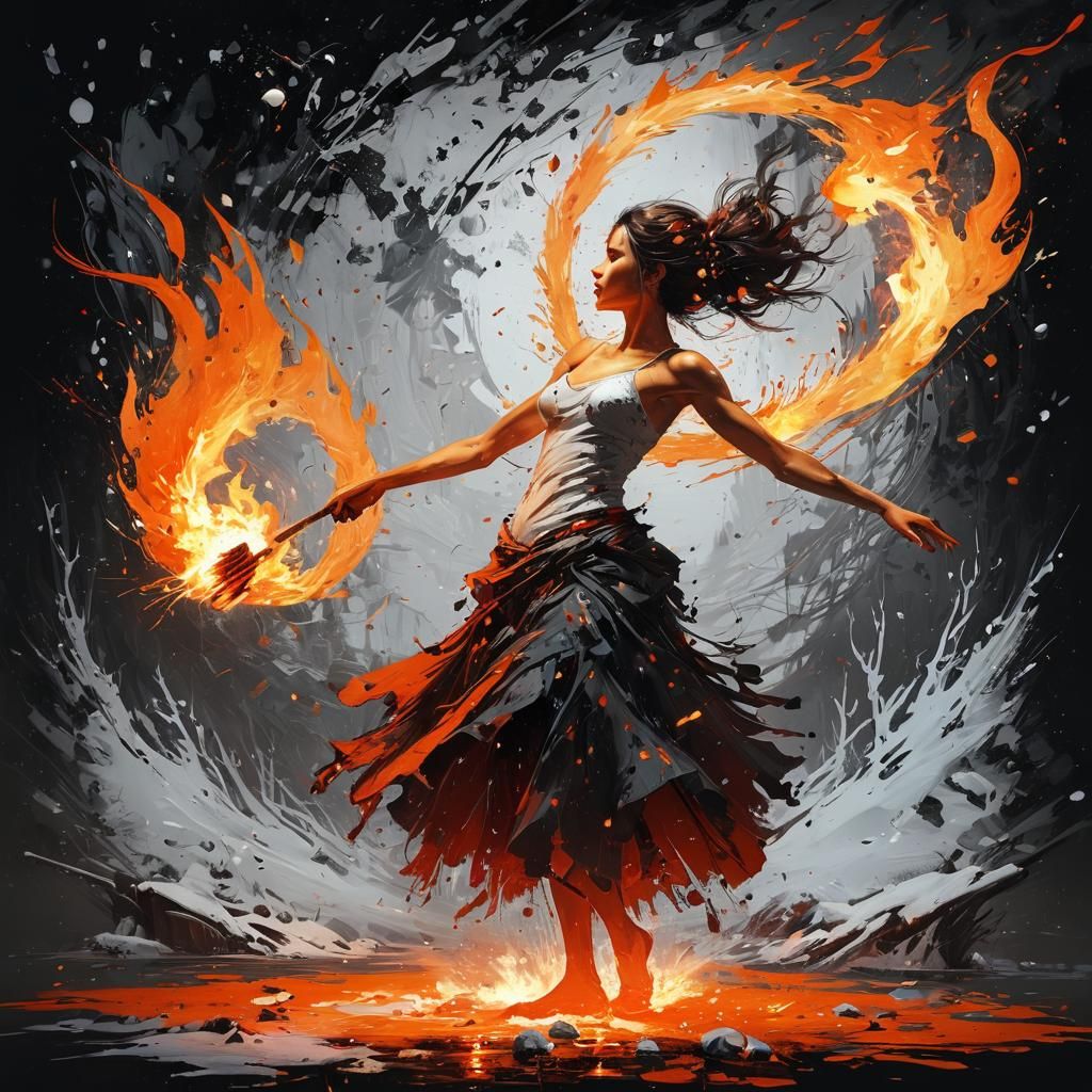 Fire Fairy in wintet time - AI Generated Artwork - NightCafe Creator