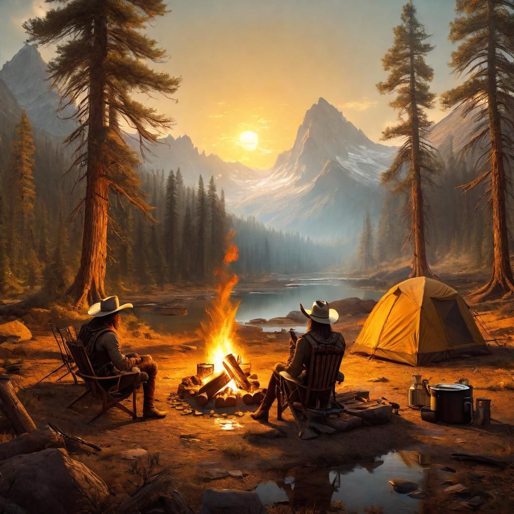 The Perfect Camping Spot by the Lake - AI Generated Artwork - NightCafe ...