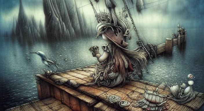(Sittin’ On The Dock Of The Bay:1.3) epic hyperdetailed surr...