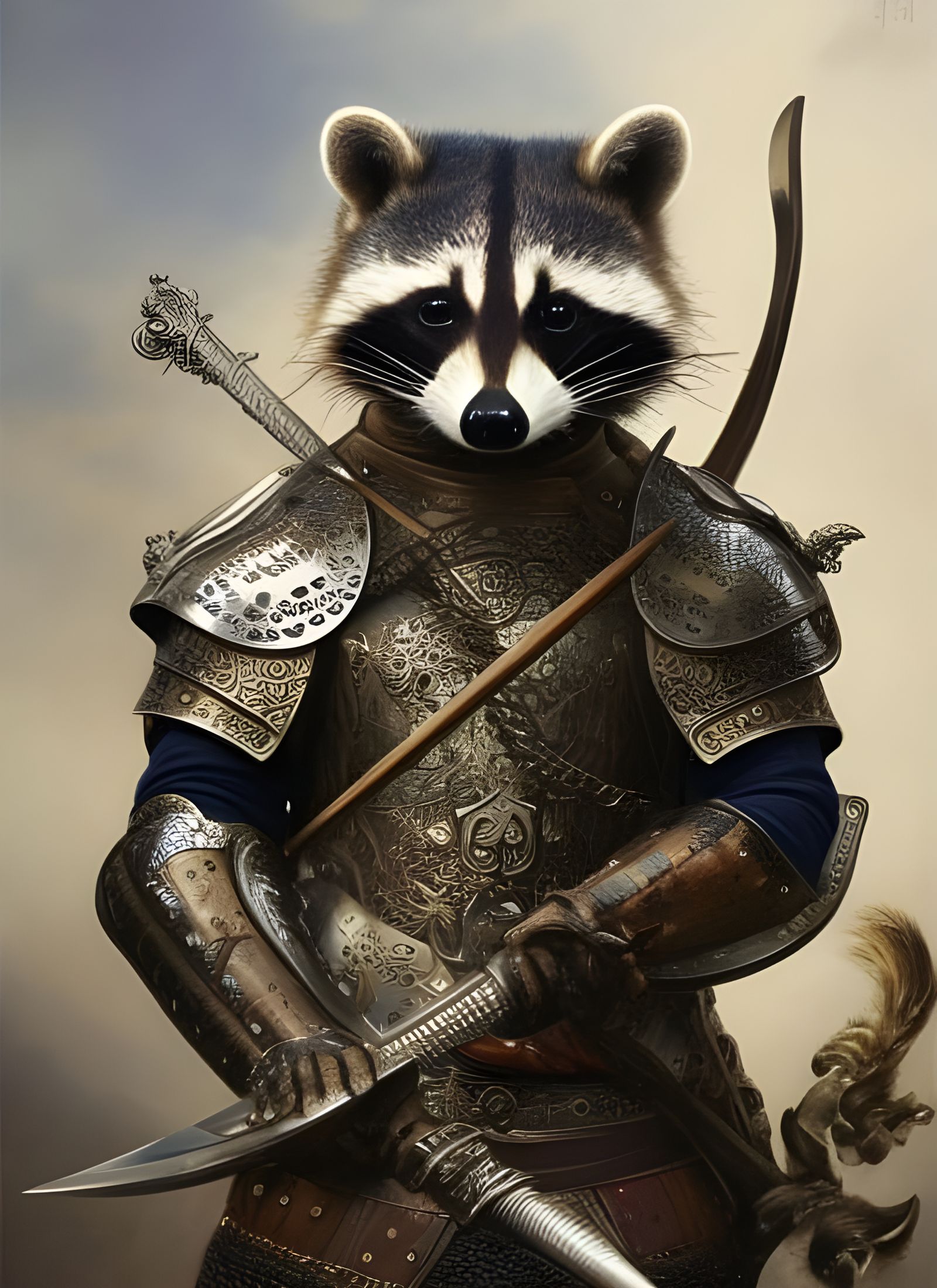 Sir Scruffy, Bandit Leader of the Trash Pandas  by @Lovecraftian Zombie
