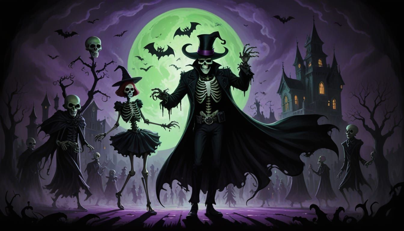 👻 💀 🧛🏼 Party, painting, Whimsical, halloween