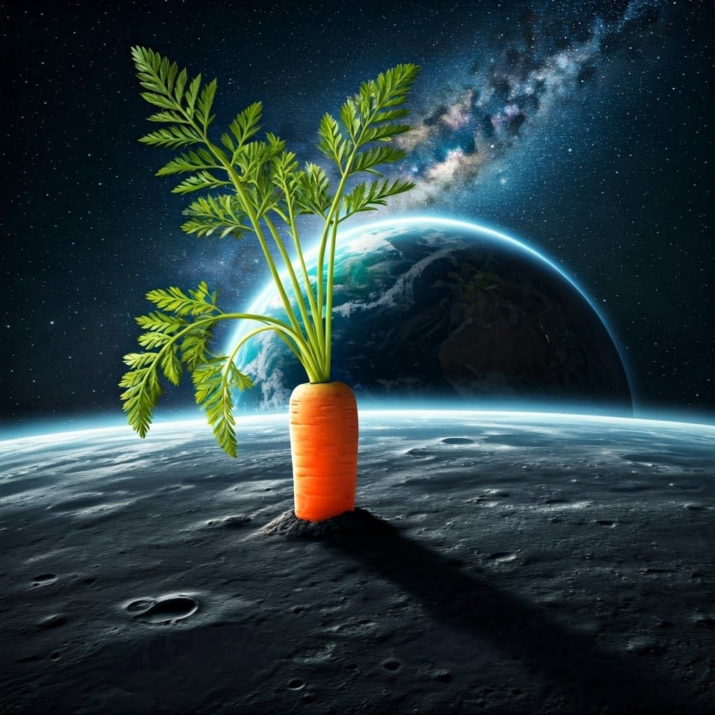 Giant Carrot on the Moon  by @Maggie_Dishlock