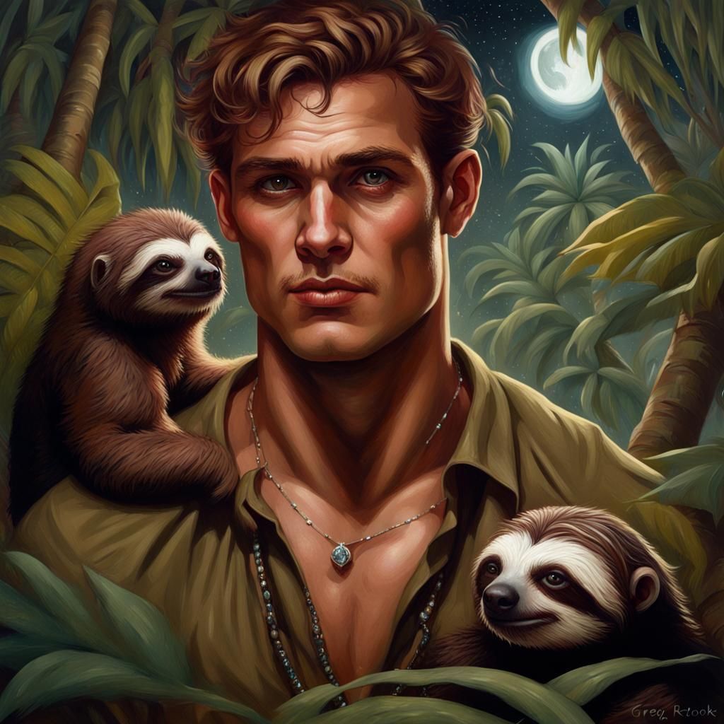 Jungle King and His Sloths - AI Generated Artwork - NightCafe Creator