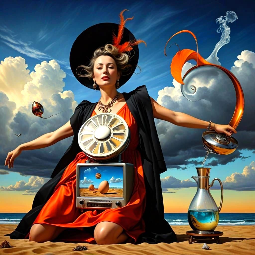 Surreal Portrait of a Woman in a Fantasy Landscape