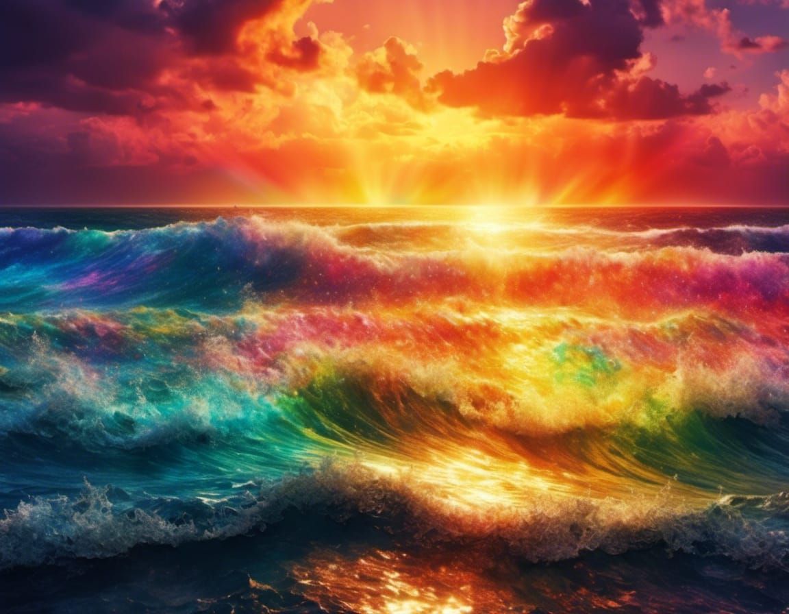 Rainbow glitter sea  by @Intensity Alexander