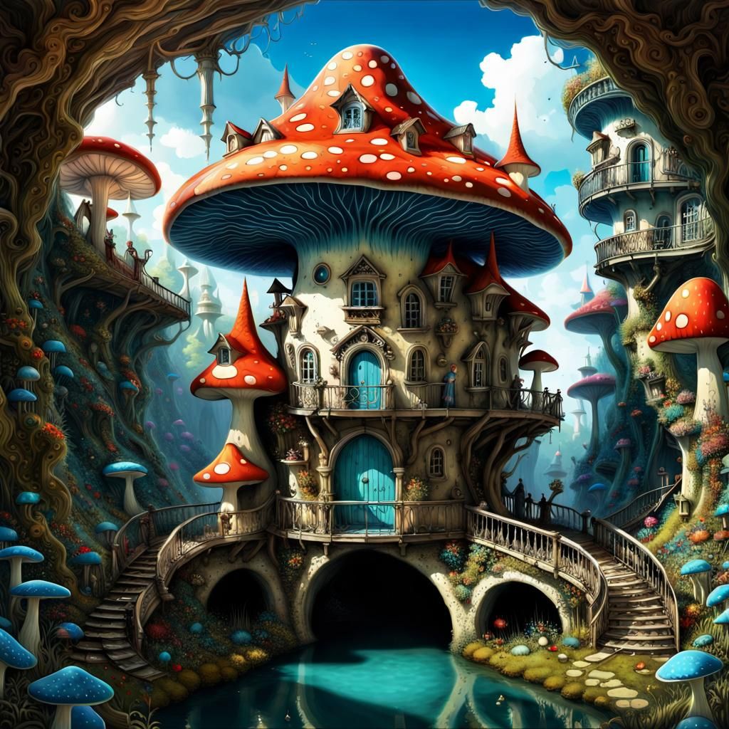 Mushrooms fantasy kingdom