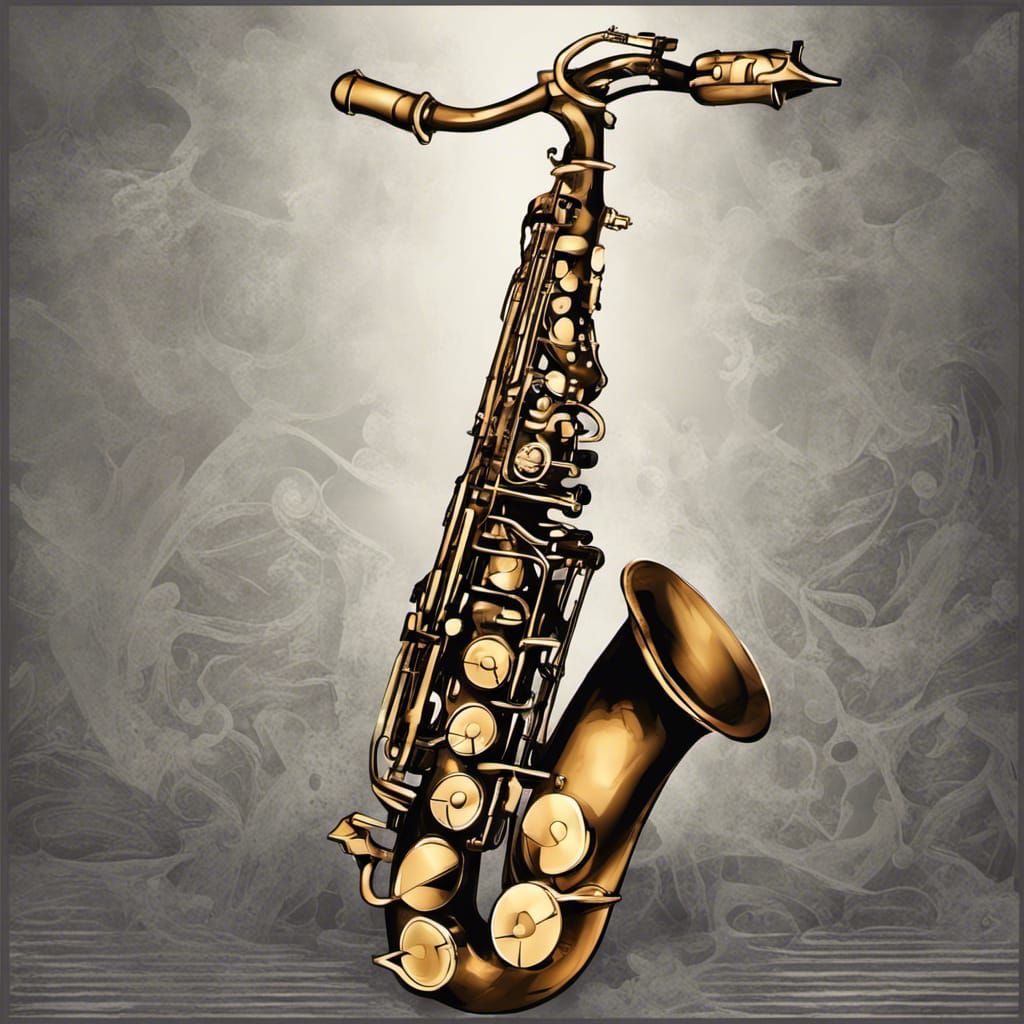 create a saxophone, defined, fantasy, detailed