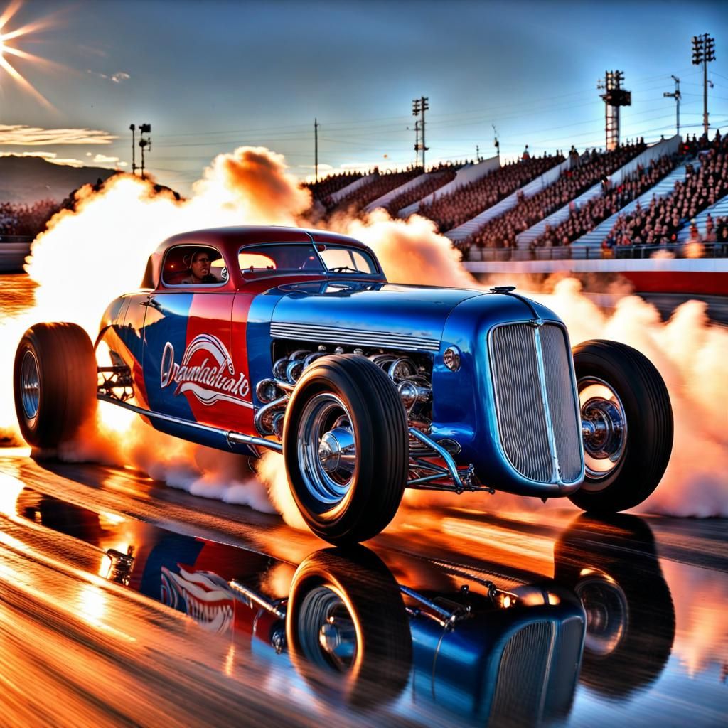 Hot rod dragster, 1950s  by @Hartmut