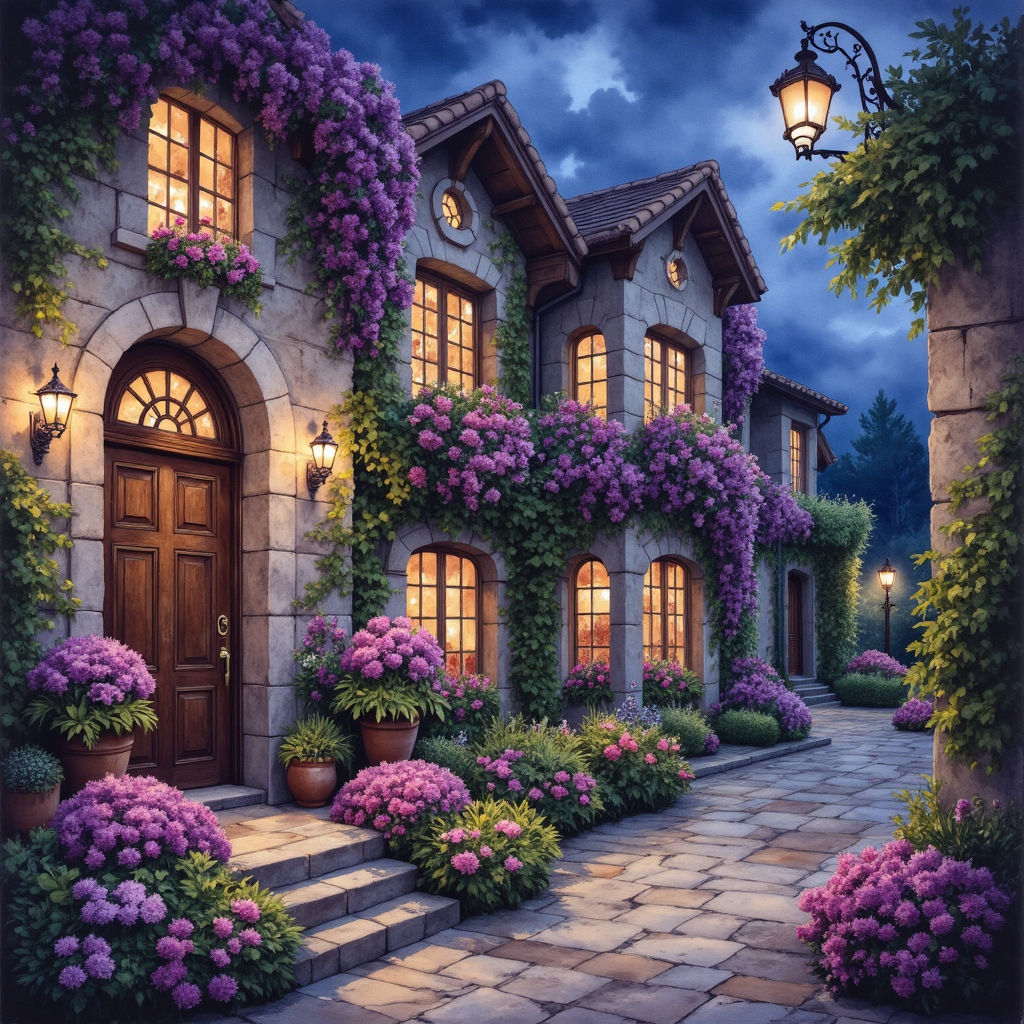 Cobbled street and arched doorways