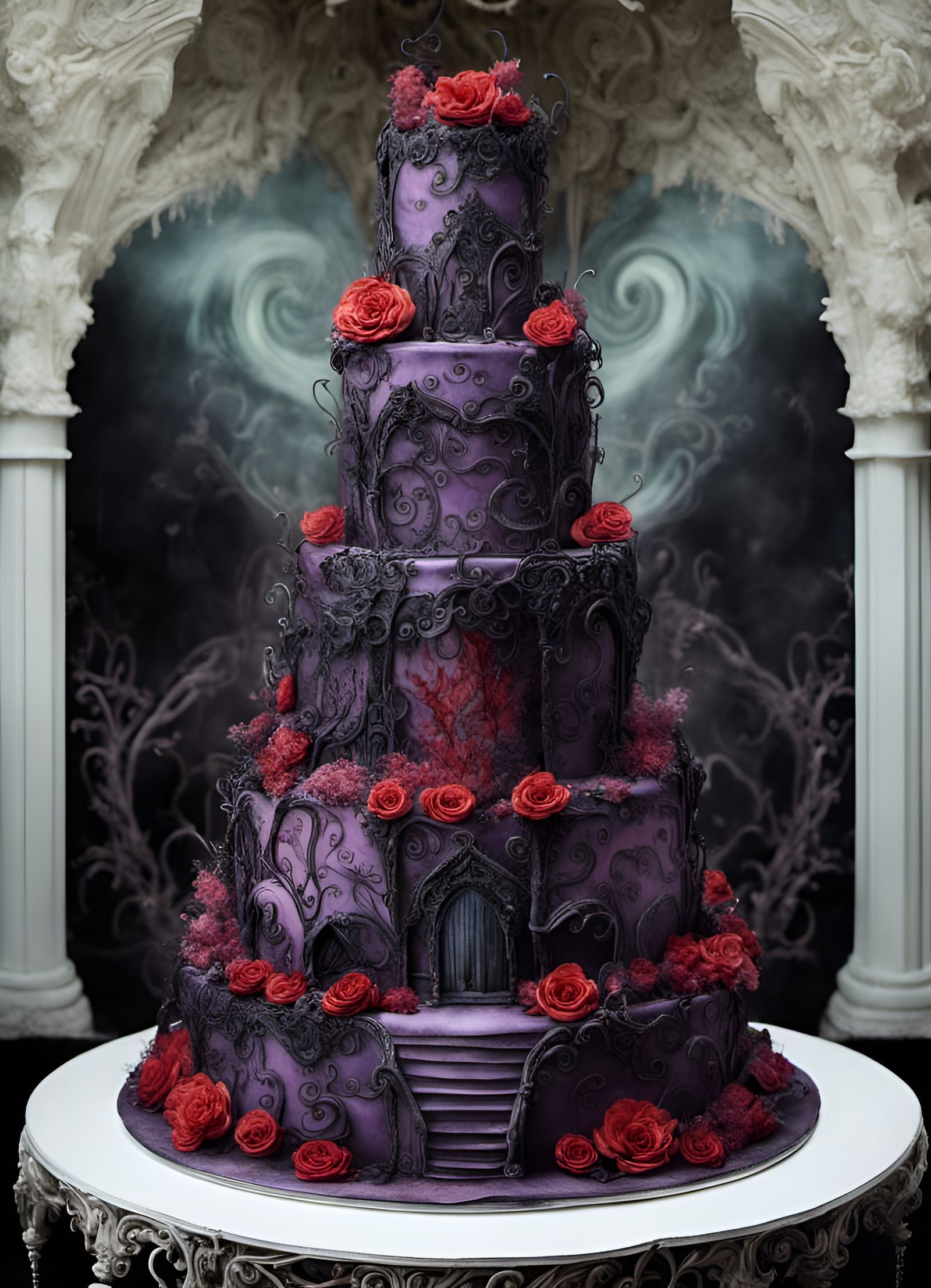 Gothic Wedding Cake - AI Generated Artwork - NightCafe Creator