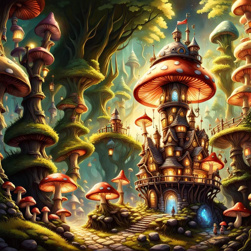 Mushroom Empire Capital - AI Generated Artwork - NightCafe Creator