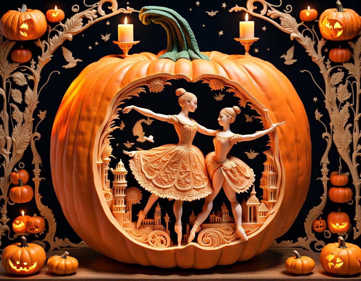 Pumpkin Pas de Deux   by @Regent of Westie-ros 