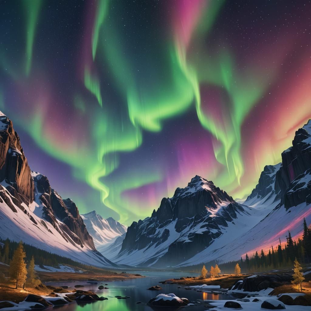 bright northern lights
