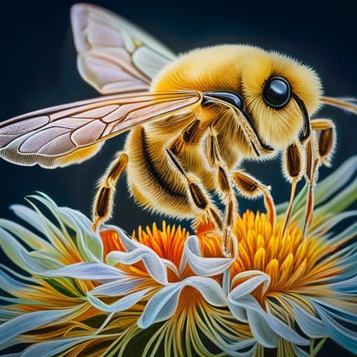 Beautiful Sunflower And Bee Diamond Painting 