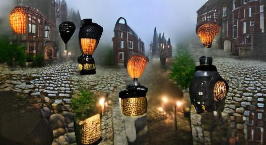 Lanterns Line the Cobblestone Streets