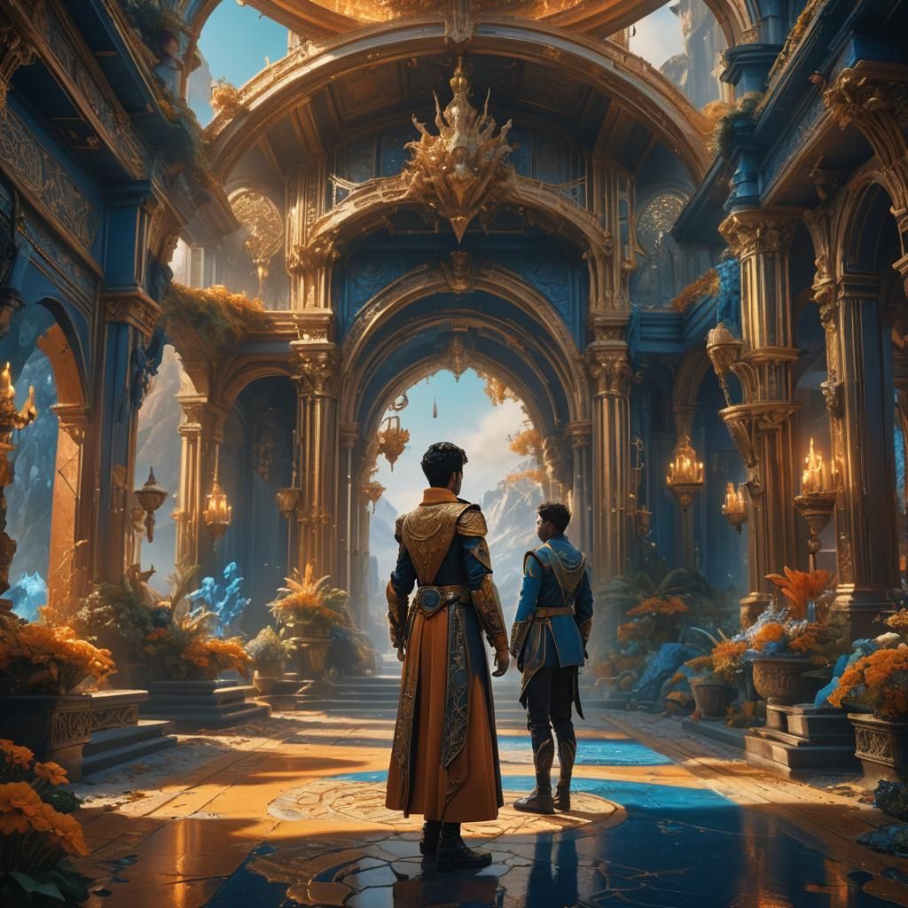 Friend Follows AI Art in Fantastical Environment