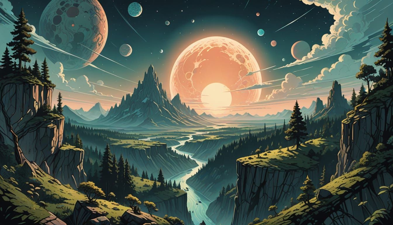 cosmic planet forest  by @Base the Bass