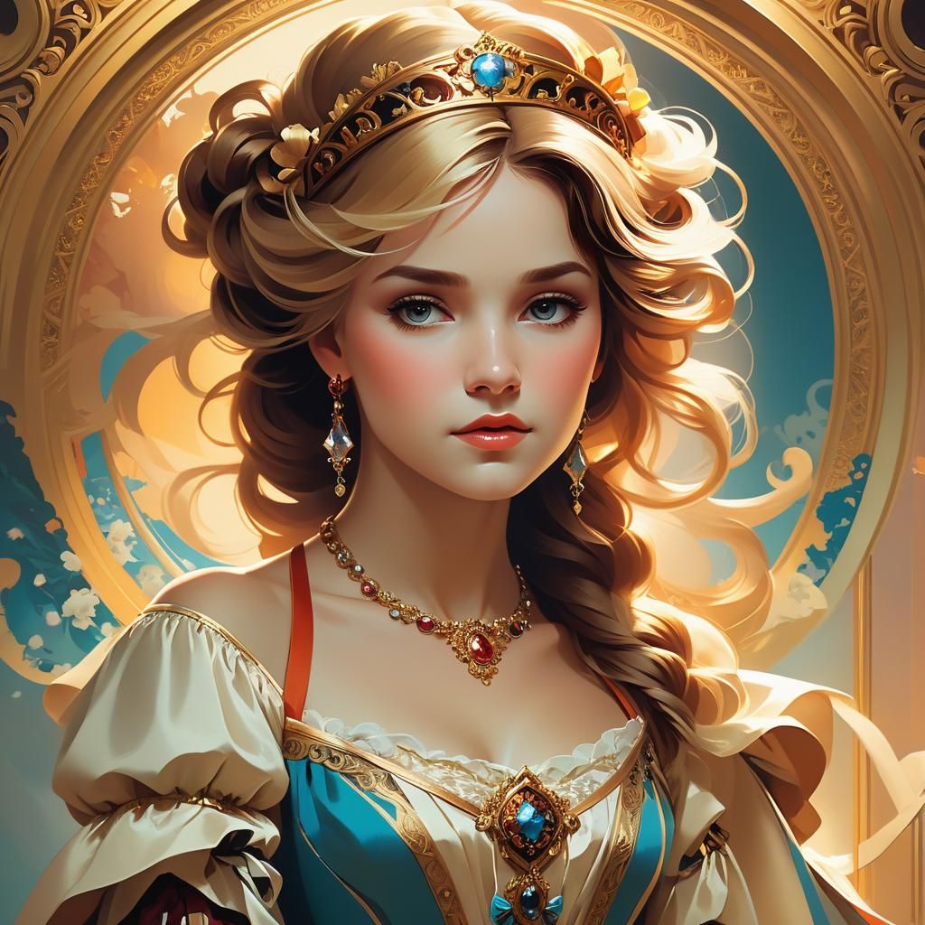 Portrait of a Princess in Digital Painting Style
