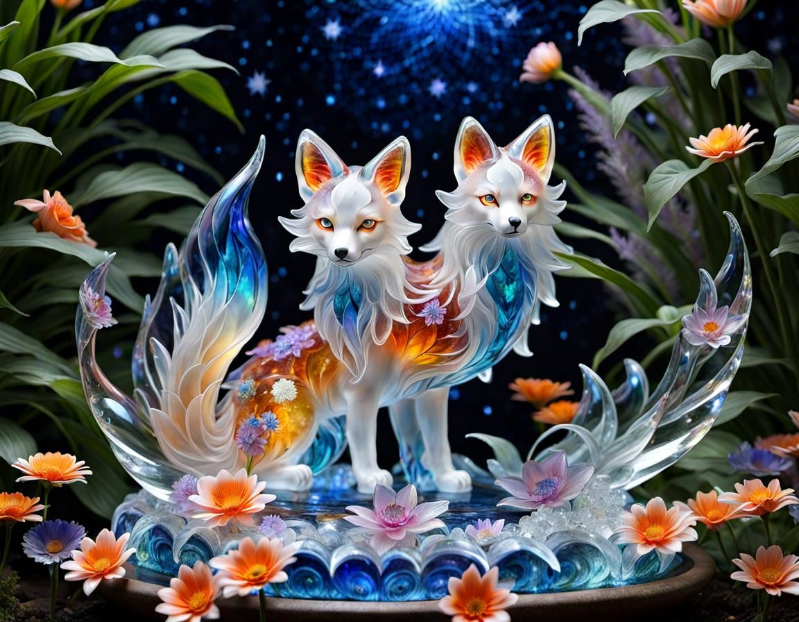 Two heads kitsune