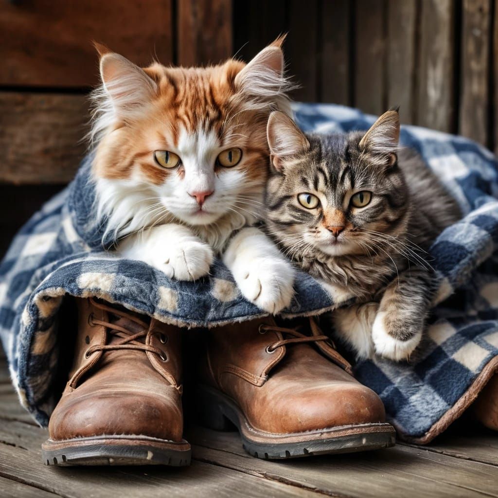 Two Cats/Two Boots 😸😸