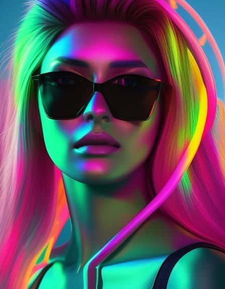 Neon Girl - AI Generated Artwork - NightCafe Creator