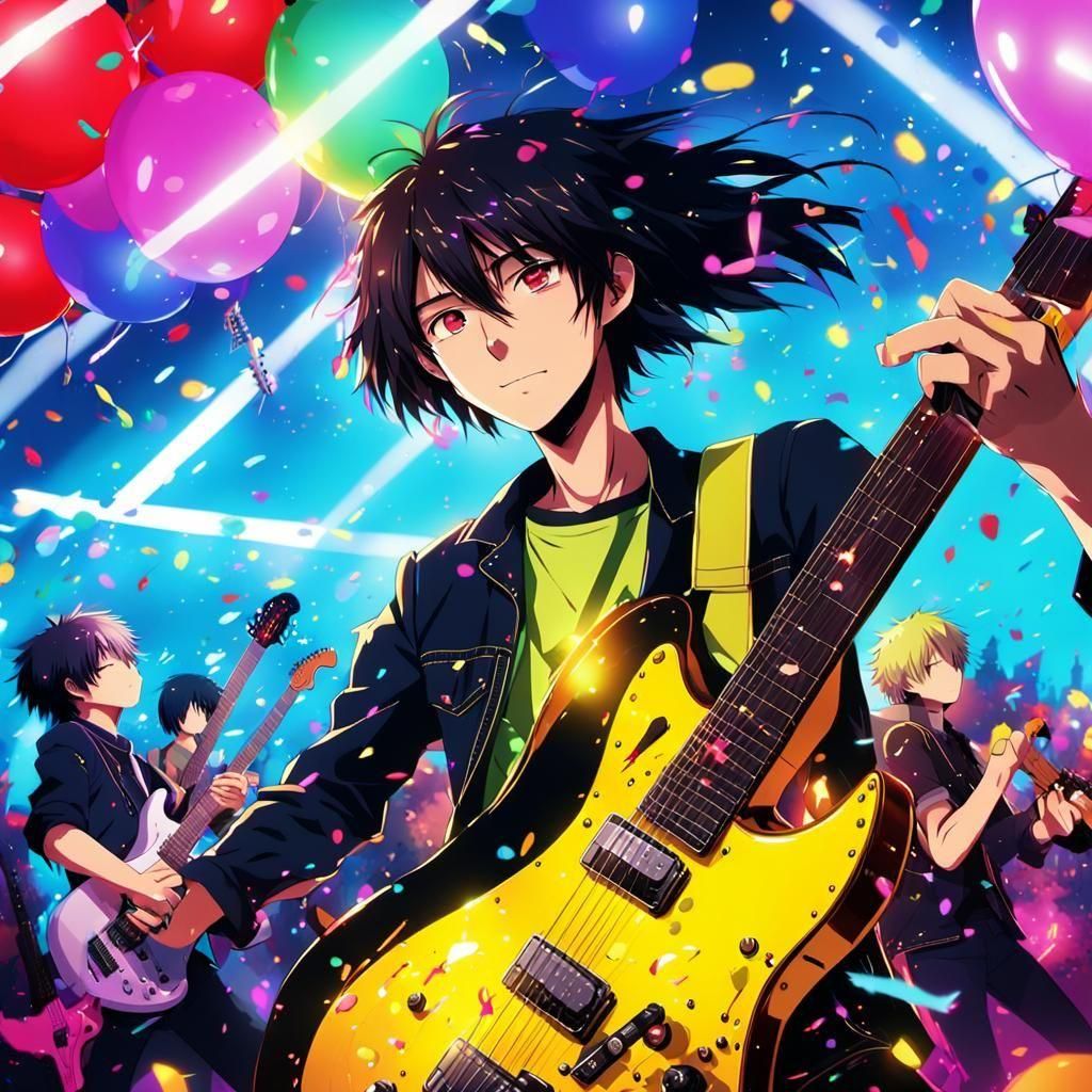 A grunge band performing at a crowded college house party