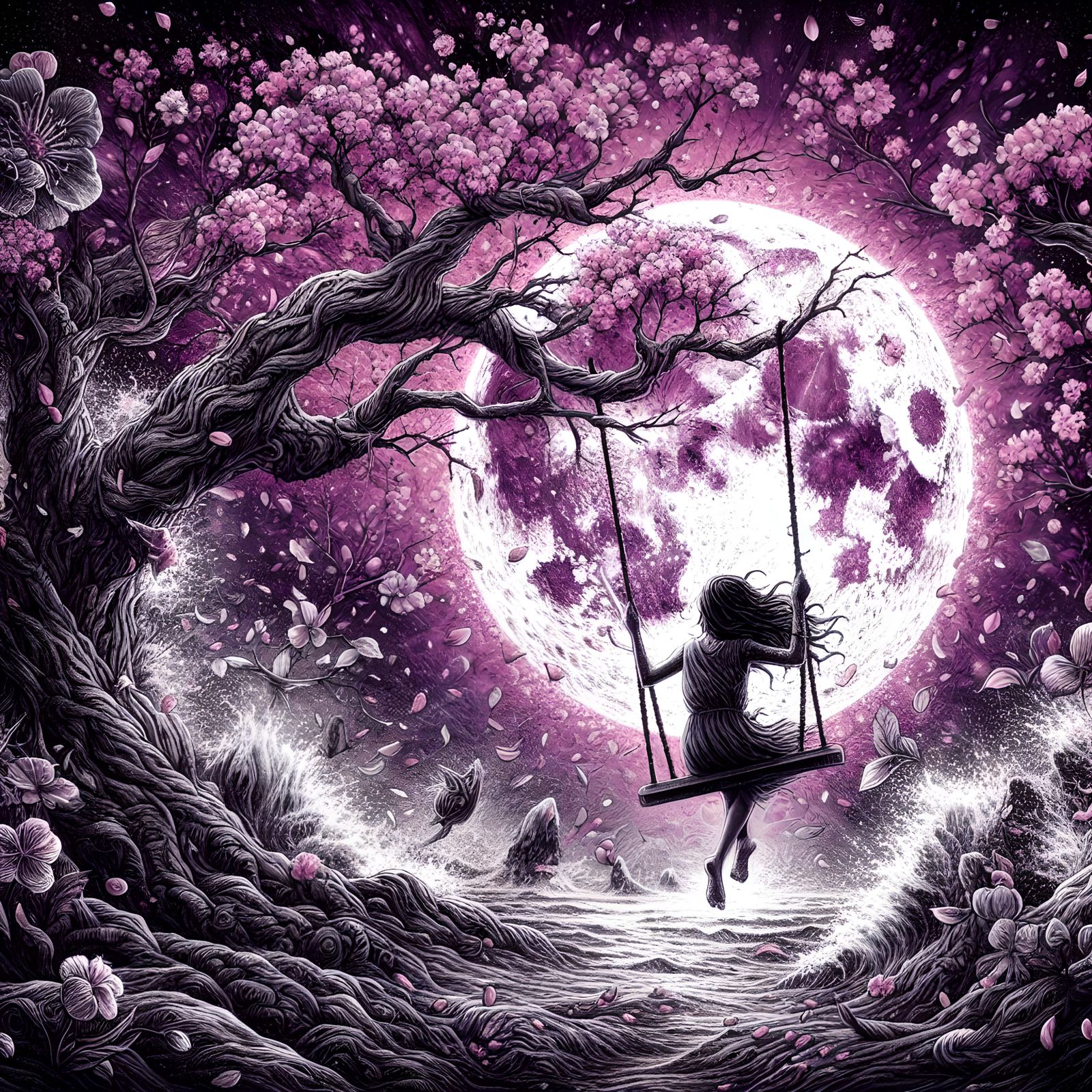 Swinging through moonlit nights