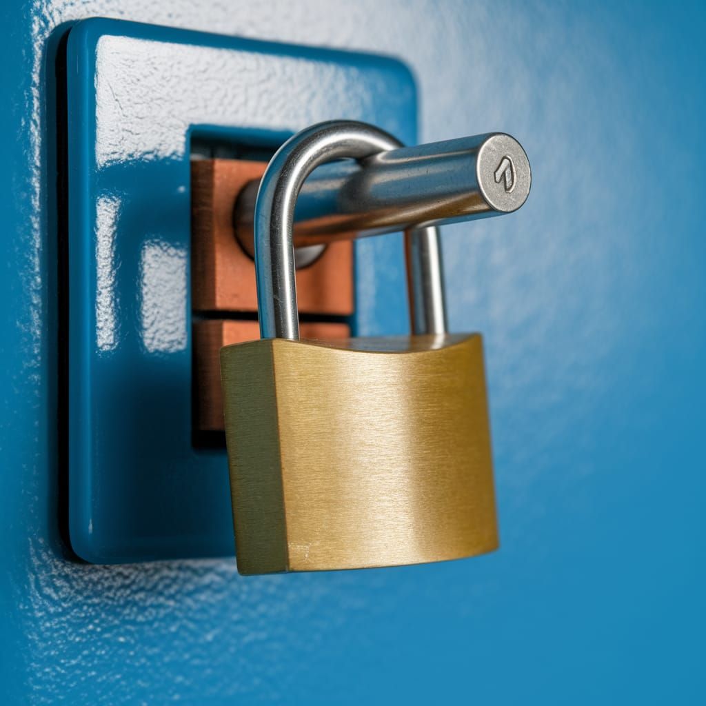 Locked Electrical Safety Switch: Lockout Tagout - AI Art