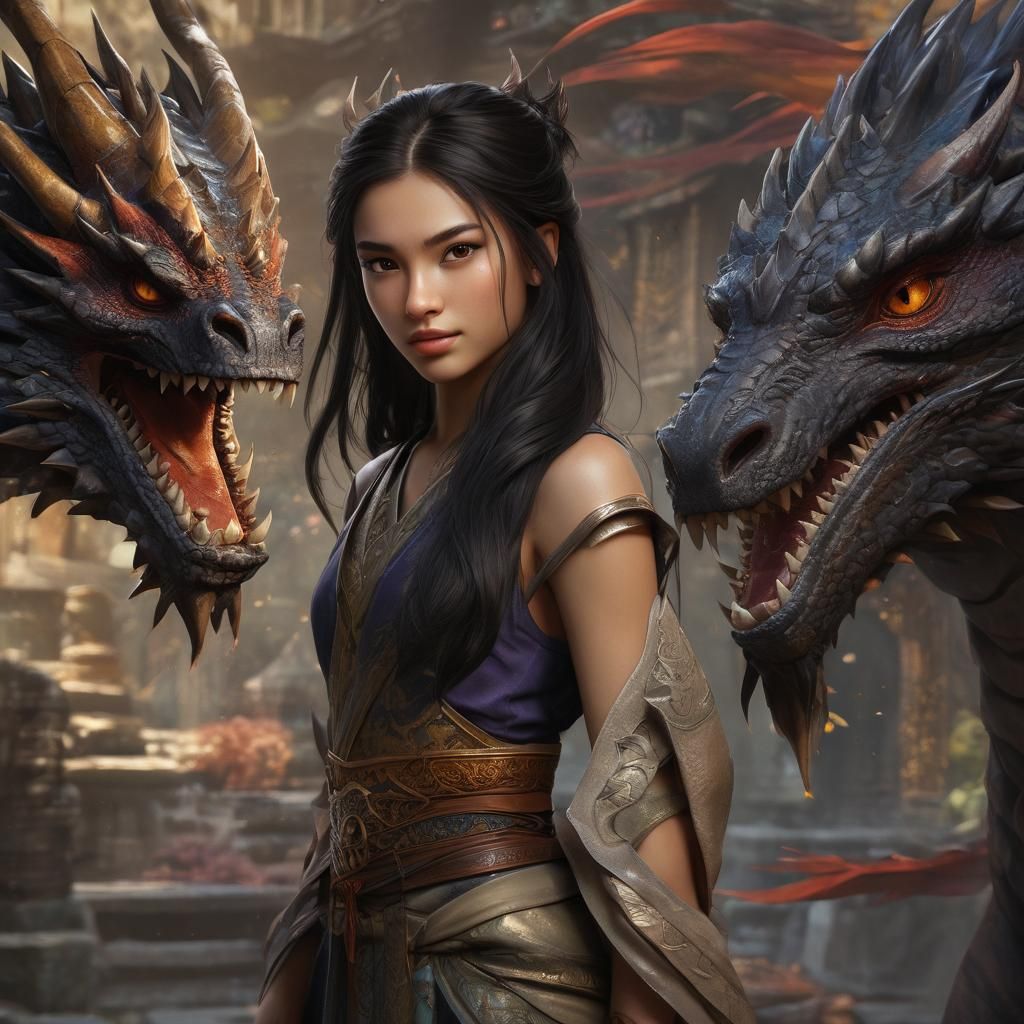 Hyperrealistic Portrait of Raya, Dragon Princess