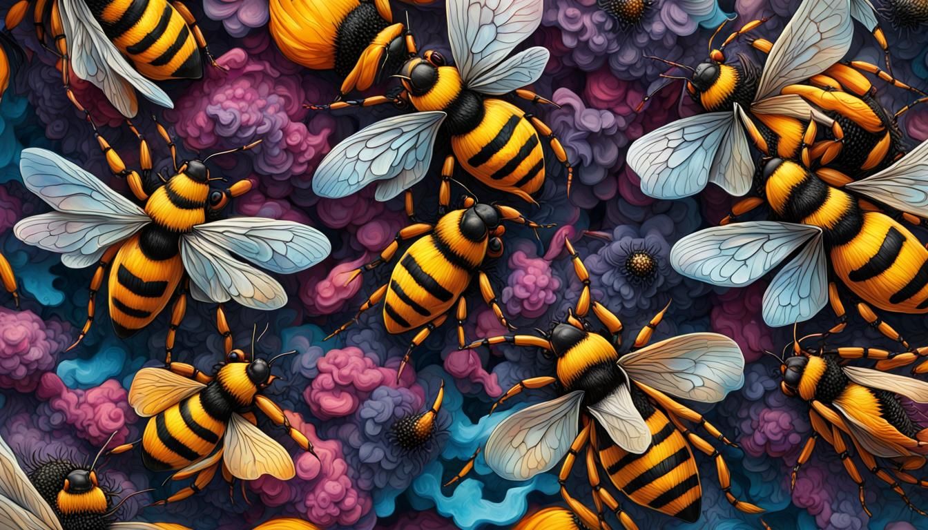 "Dancing Swarm: Unique Illustrations of the Buzzing World of...