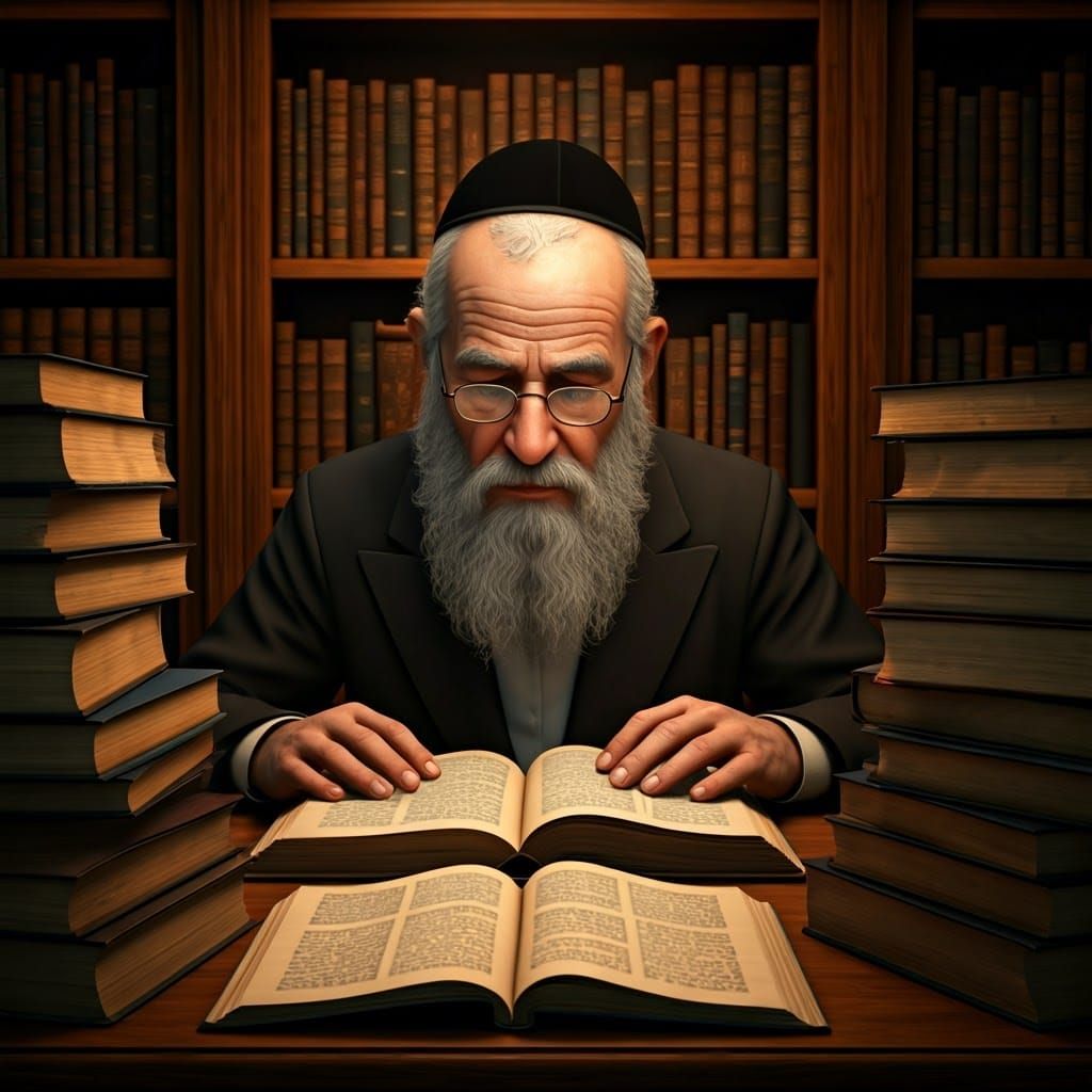 Scholar Immersed in Study in a Traditional Scriptorium