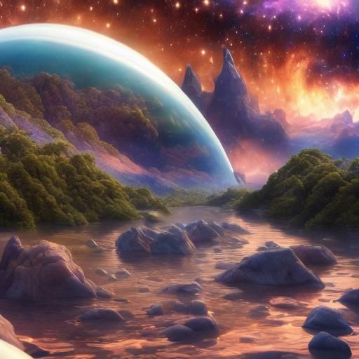 <lora:Stunning:1.0> galaxy in a bottle at midnight. village in the bottle, midnight bell, tower, houses, detialed, intricate