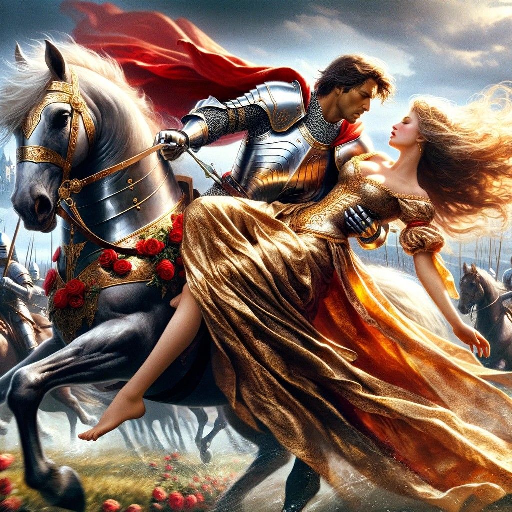 Lancelot Whisking Guinevere off her feet Mills and Boon Styl...