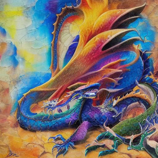 Tattooed Model in Surreal Expressionist Oil Painting