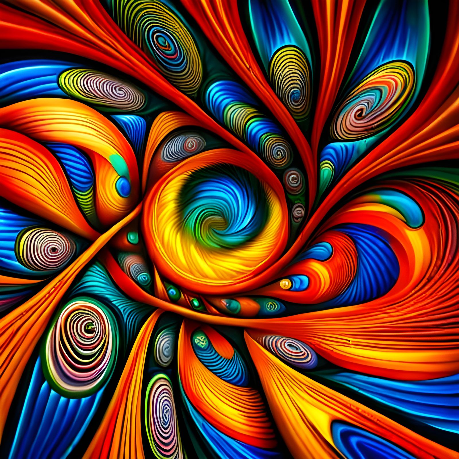 Fractals and hypnosis spirals - AI Generated Artwork - NightCafe Creator