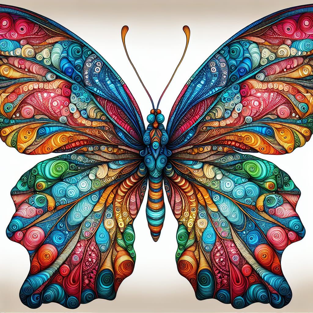 Butterfly zentangle art  by @Dardillon