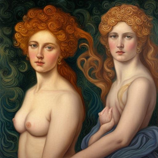 Venus Physiognomy psychedelic art renaissance painting pre-R...