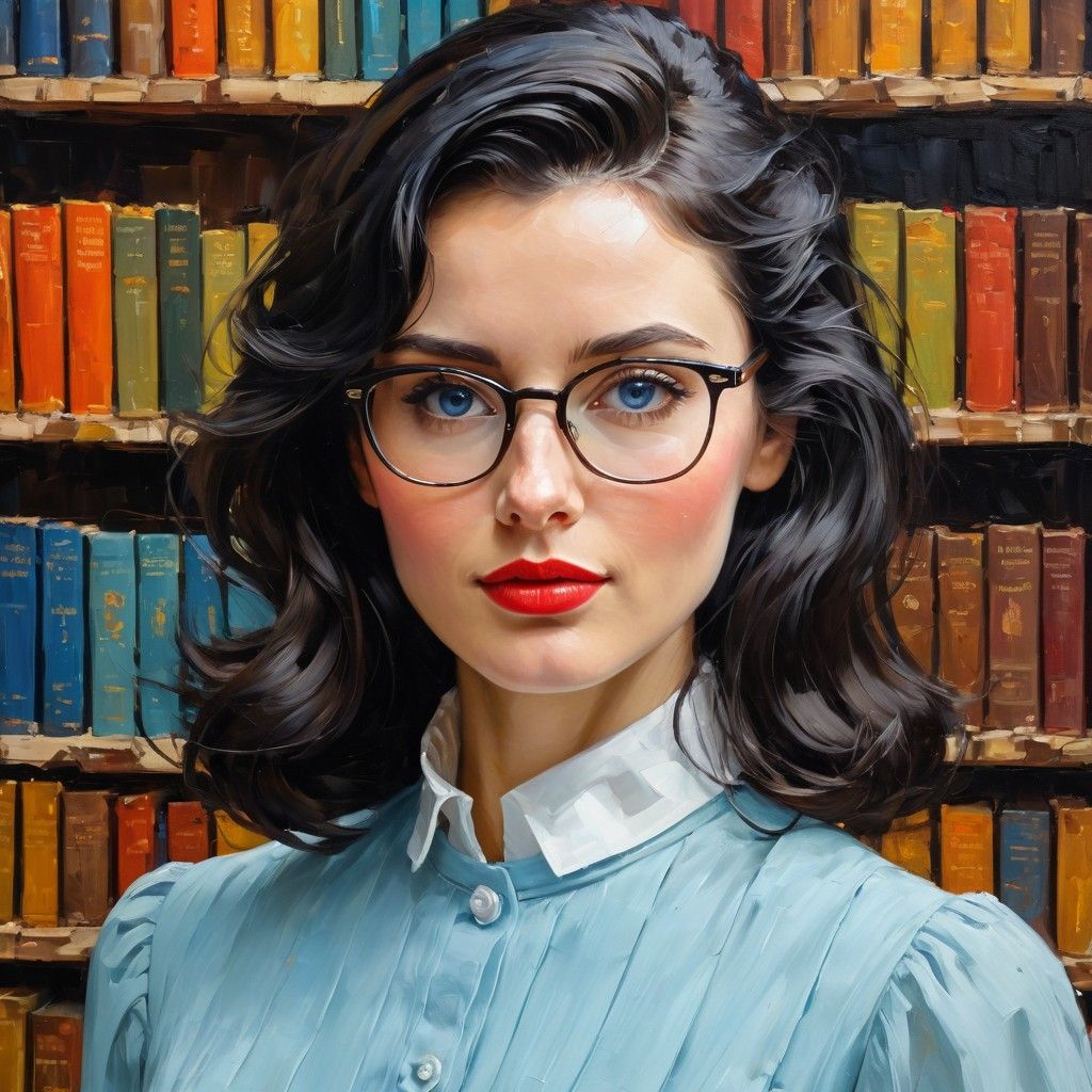 "Librarian" Impressionistic Portrait
