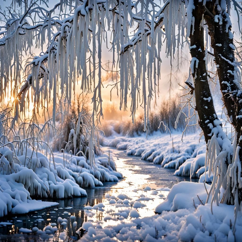 frozen winter riverscape V  by @Bunny77