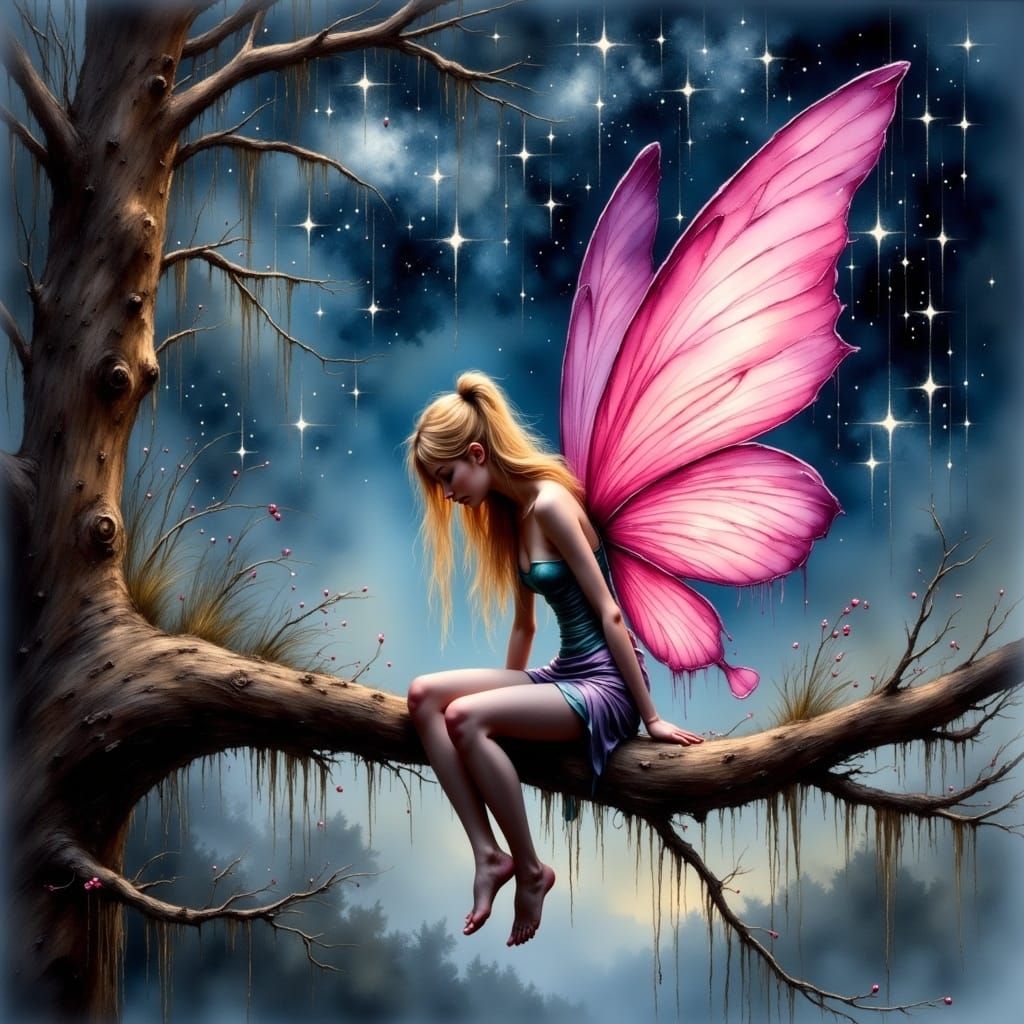 <lora:Lights:1.0> Jeremy Mann wet brush oil on canvas. Scratchy sharp lines charcoal drawing, inkdrip, ink. Watercolour bold outlines. A Mel...