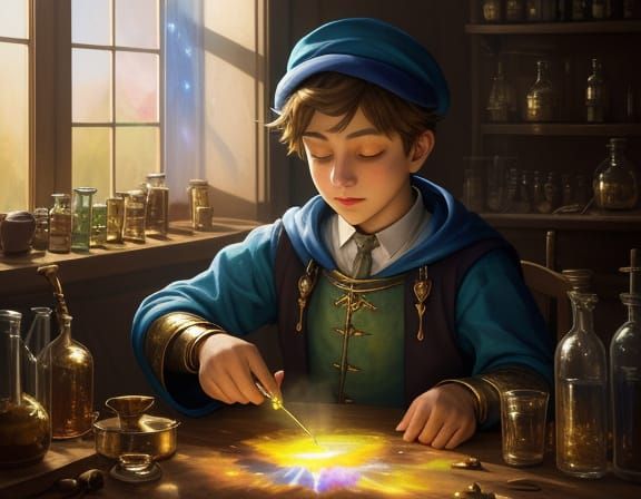 making potions...