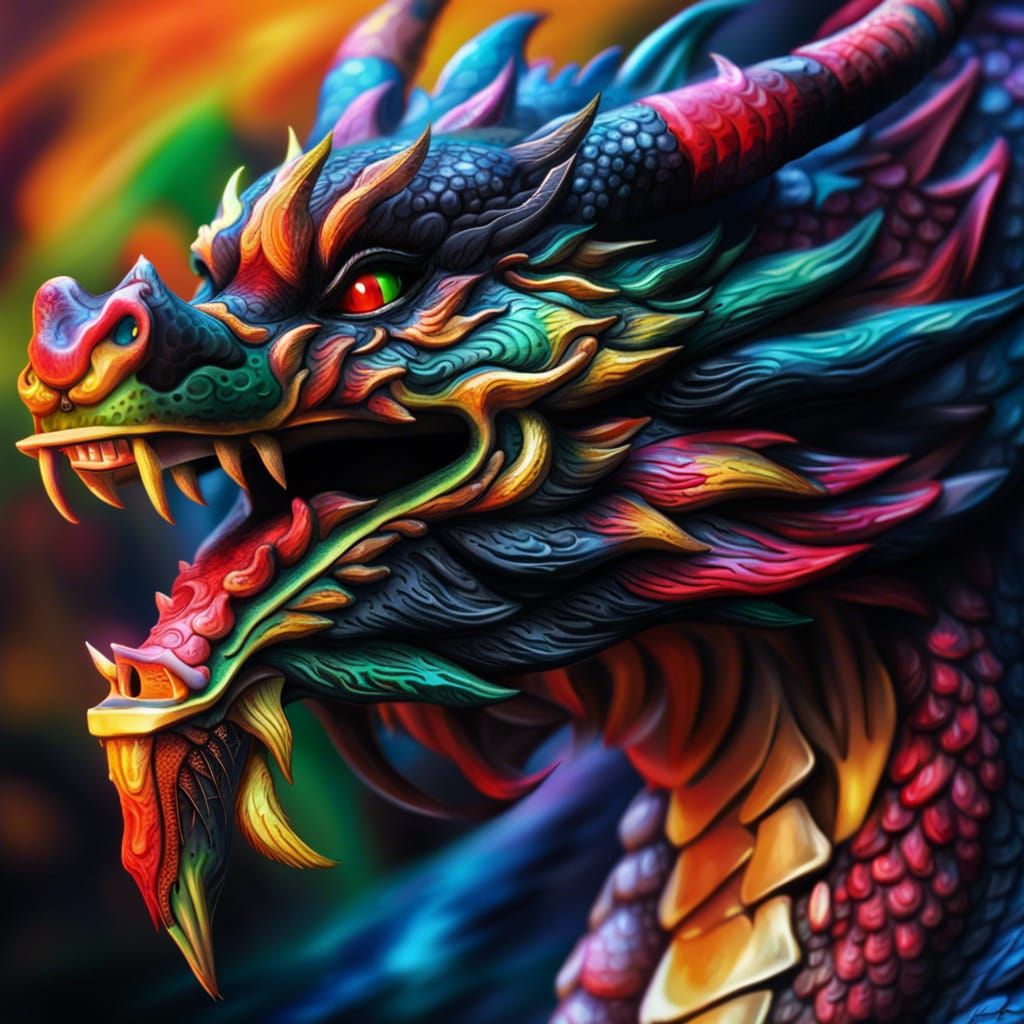 Dragon like a rainbow - AI Generated Artwork - NightCafe Creator