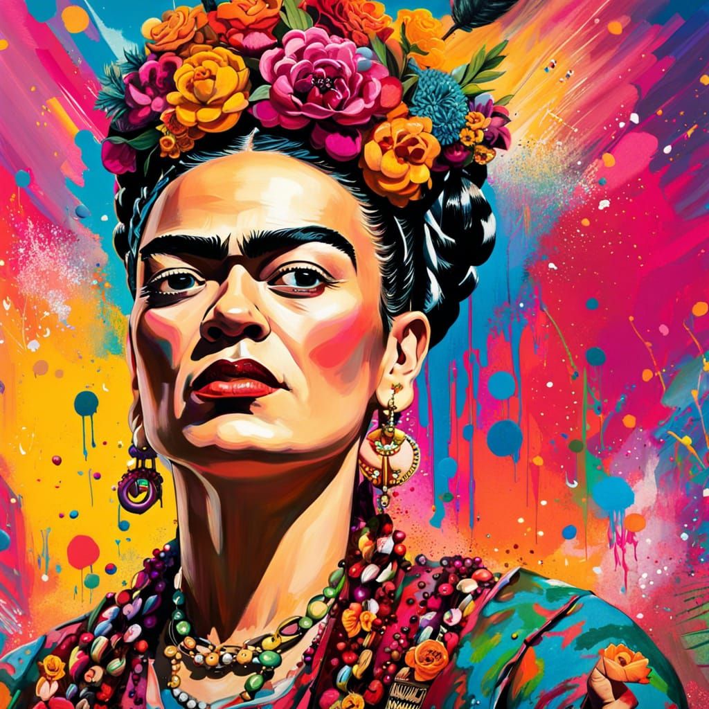 Frida Kahlo in Color! - AI Generated Artwork - NightCafe Creator