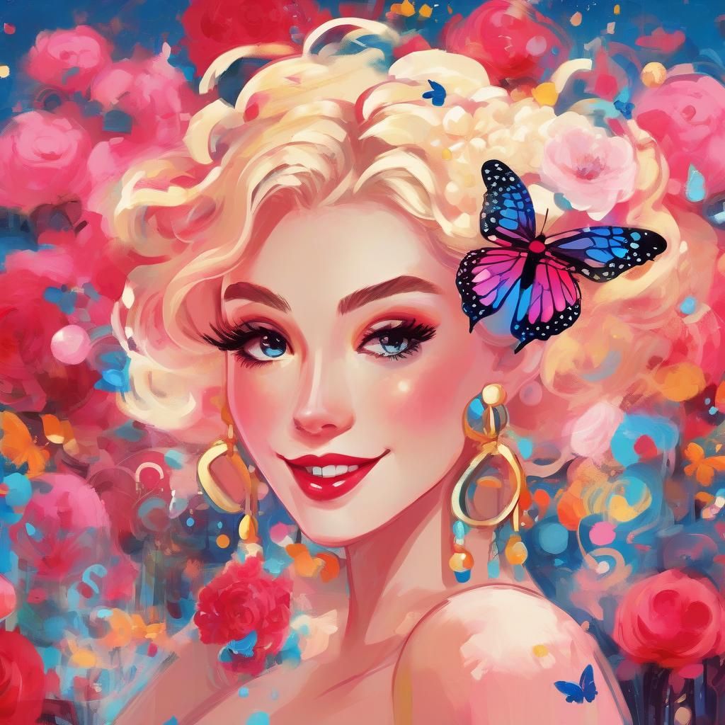 Ethereal Grace: The Lady of Flowers and Wings