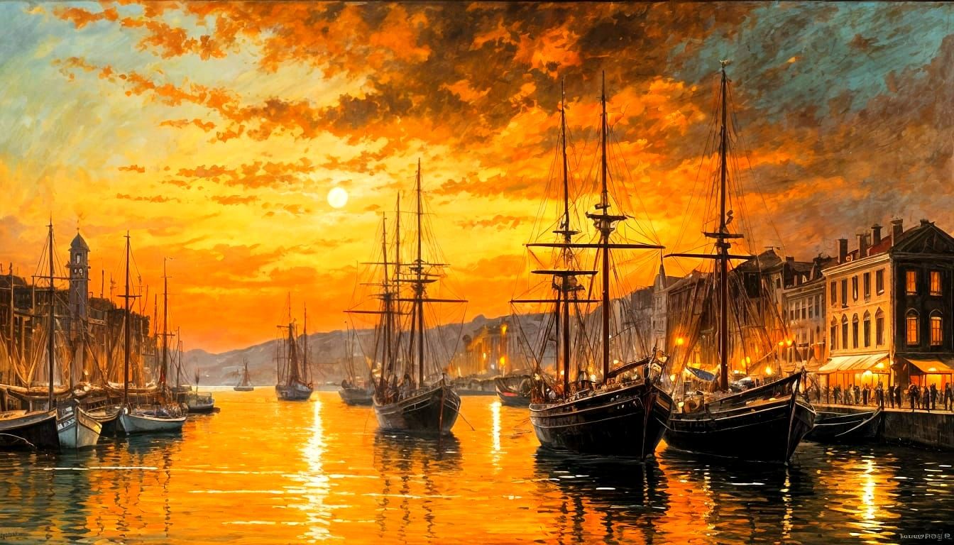 GENOA HARBOUR .... circa 1700`s  by @Le RoyFol