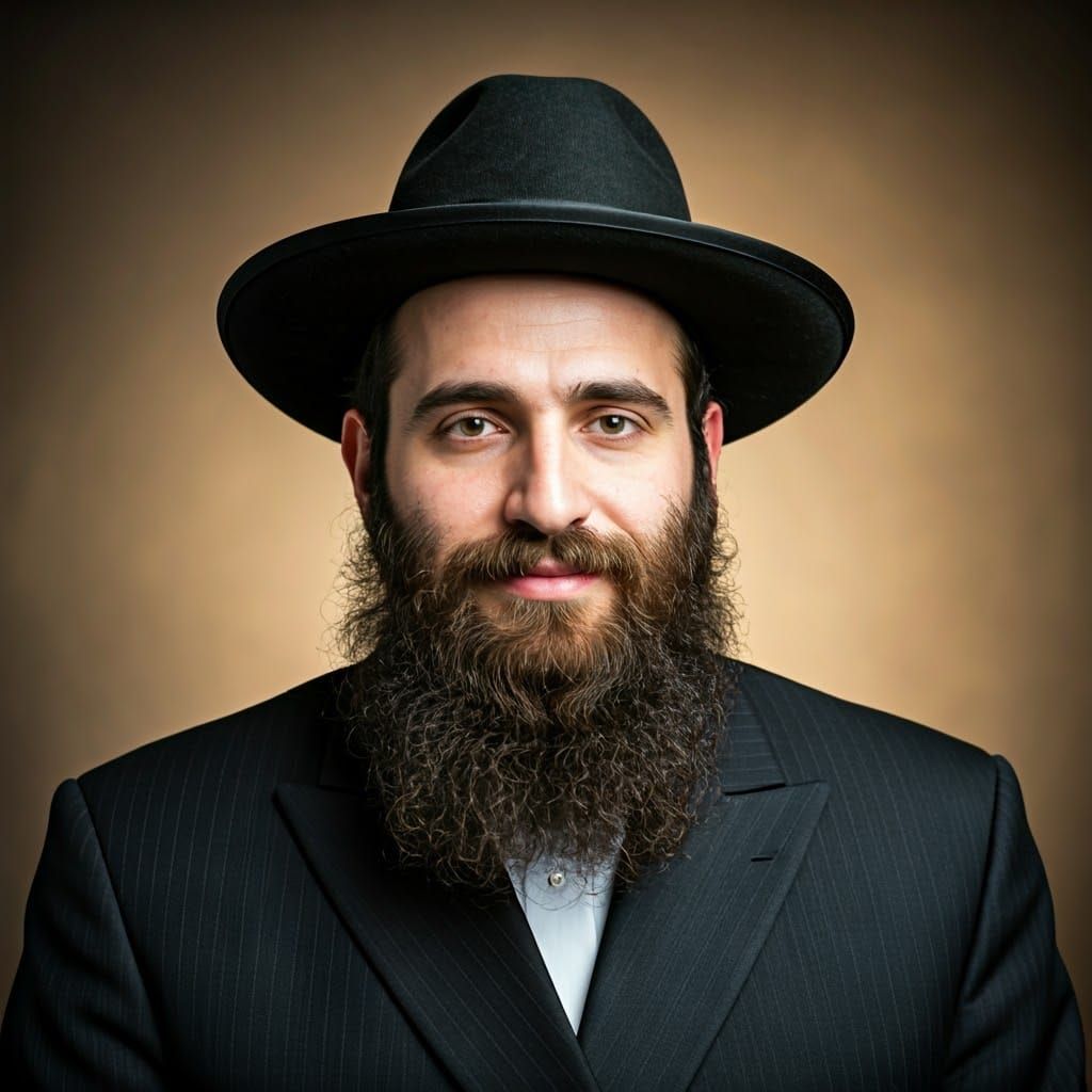 Dignified Hasidic Satmar Man in Traditional Attire