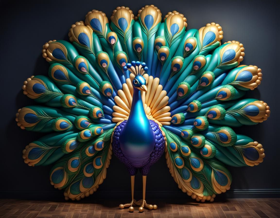 A Balloon Peacock  by @EmzMc